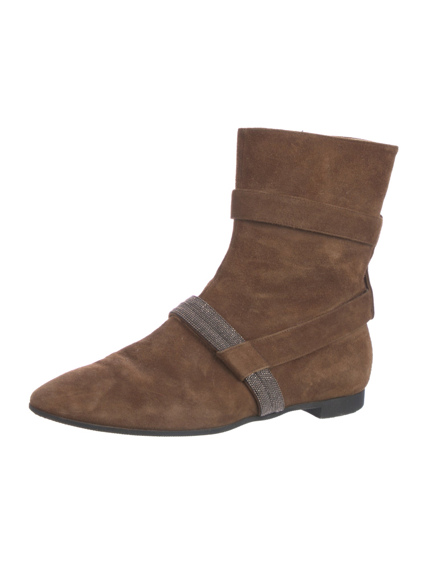 Fabiana Filippi Suede Beaded Accents Boots