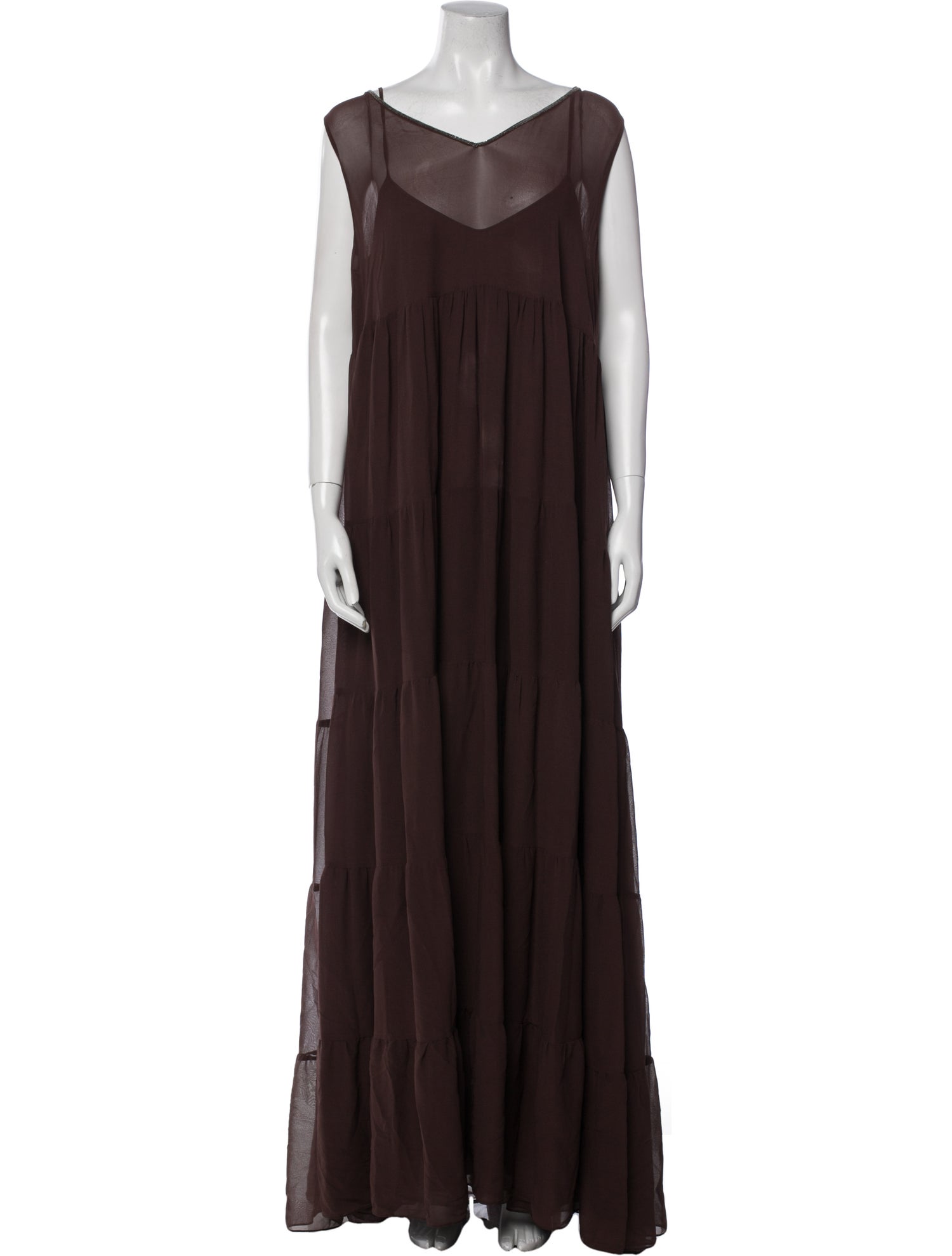 Fabiana Filippi V-Neck Long Dress