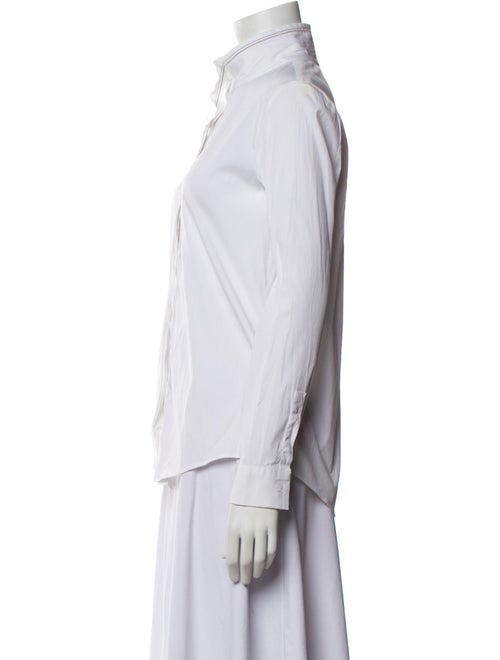 Fabiana Filippi Mock Neck Long Sleeve Button-Up Top