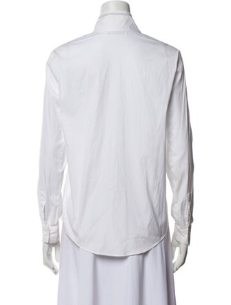 Fabiana Filippi Mock Neck Long Sleeve Button-Up Top
