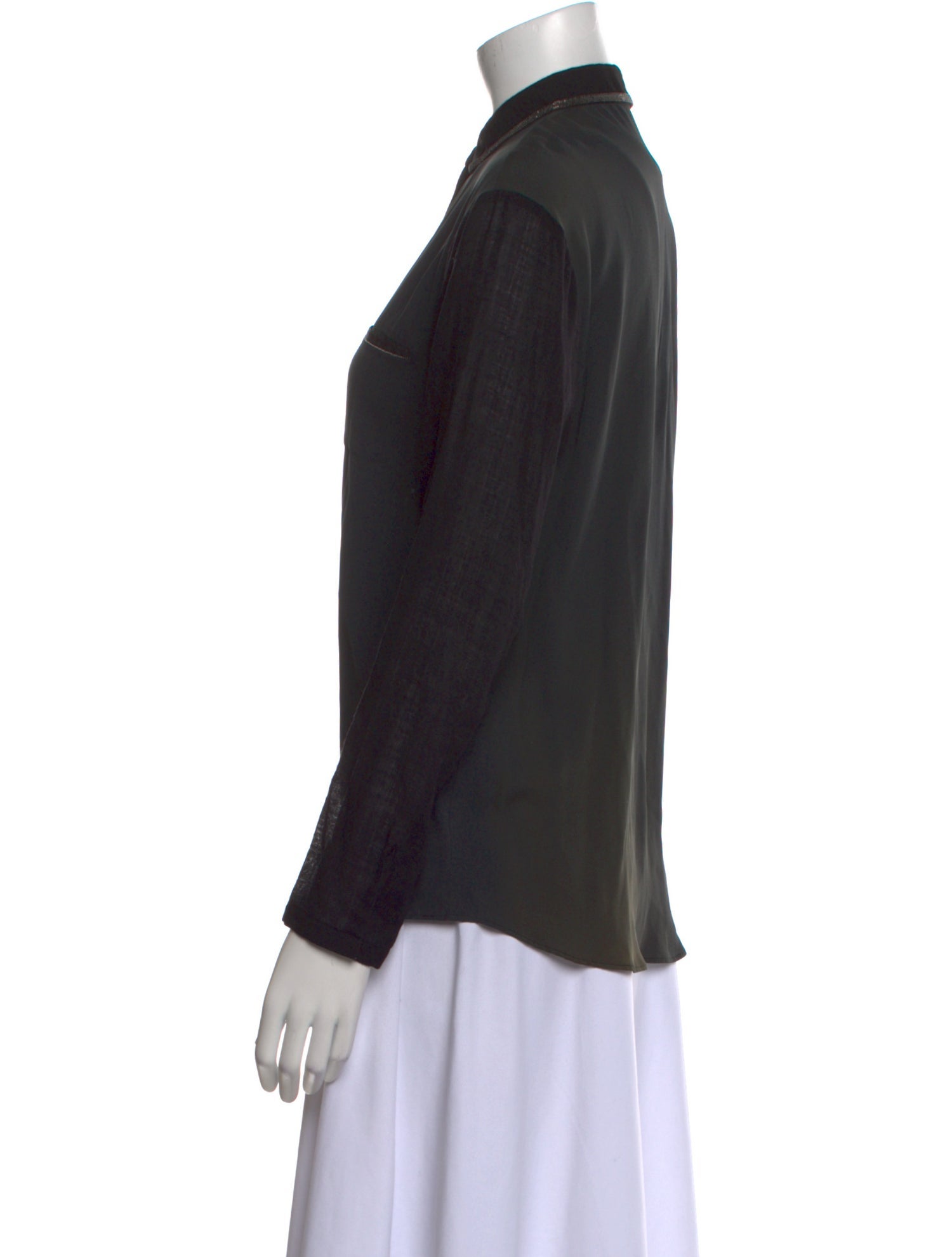 Fabiana Filippi Merino Wool Long Sleeve Button-Up Top