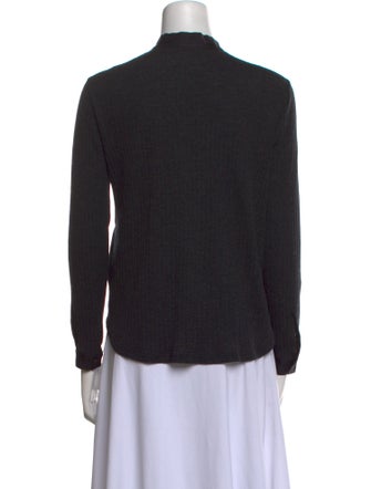 Fabiana Filippi Merino Wool Mock Neck Button-Up Top