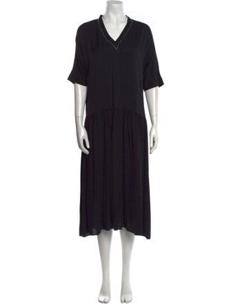 Fabiana Filippi V-Neck Midi Length Dress