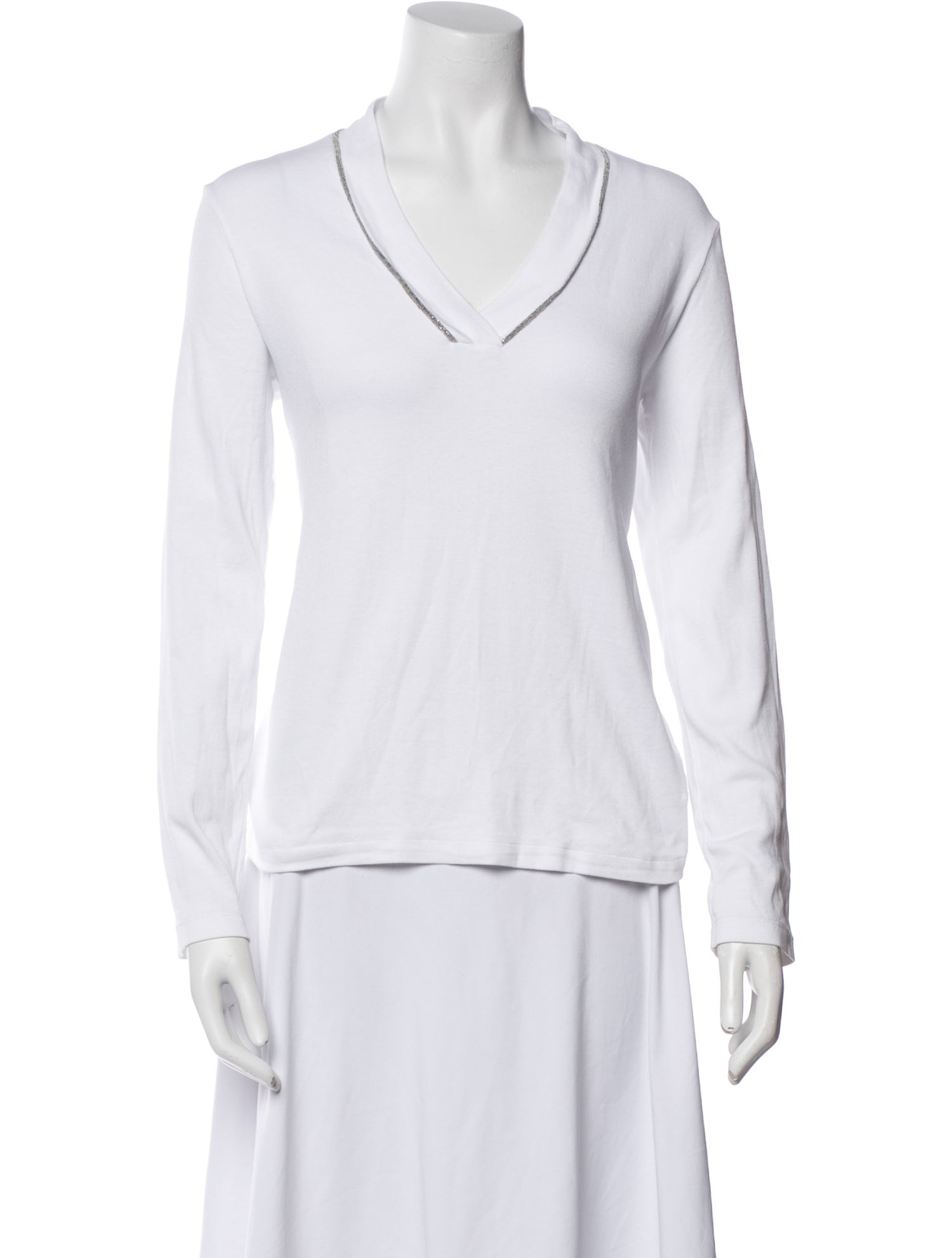 Fabiana Filippi V-Neck Long Sleeve Top