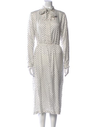 Fabiana Filippi Polka Dot Print Midi Length Dress