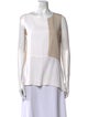 Fabiana Filippi Colorblock Pattern Scoop Neck Top