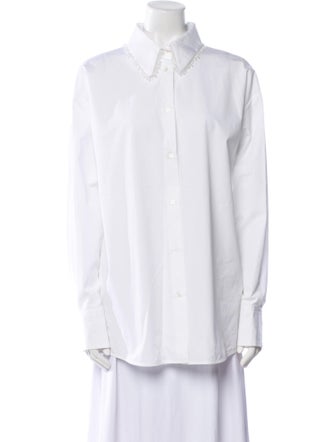 Fabiana Filippi Long Sleeve Button-Up Top