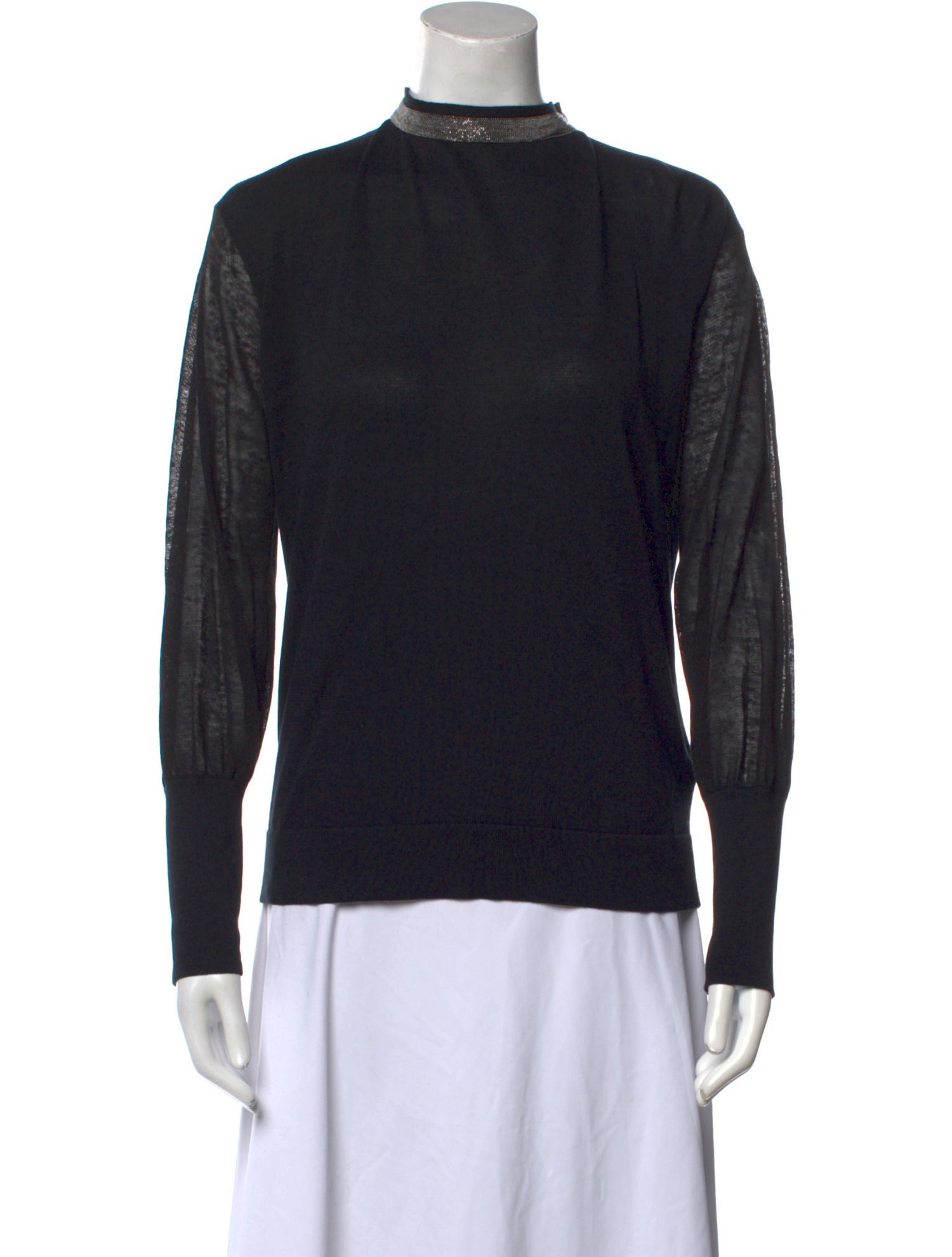 Fabiana Filippi Linen Mock Neck Sweatshirt