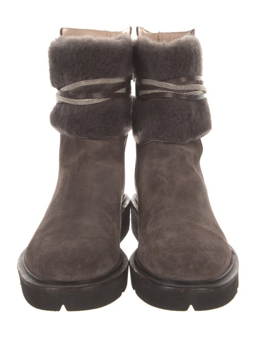 Fabiana Filippi Suede Beaded Accents Boots