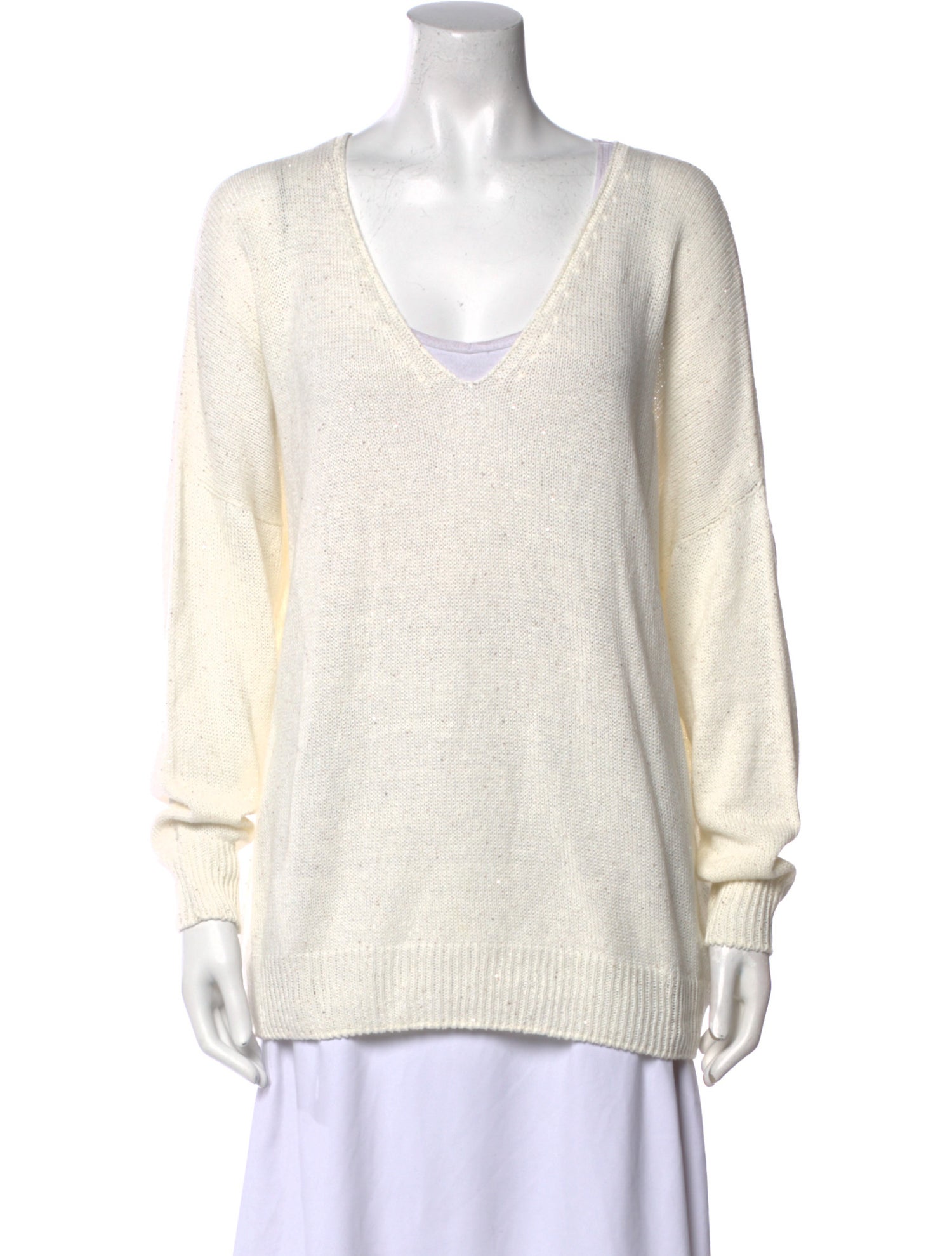 Fabiana Filippi V-Neck Long Sleeve Sweatshirt
