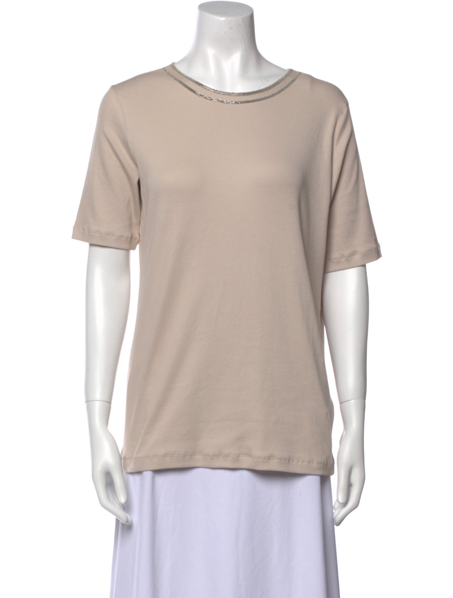 Fabiana Filippi Virgin Wool Scoop Neck T-Shirt w/ Tags