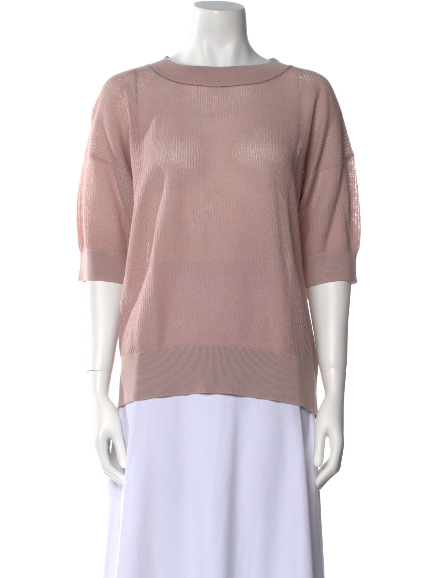 Fabiana Filippi Bateau Neckline Three-Quarter Sleeve Top