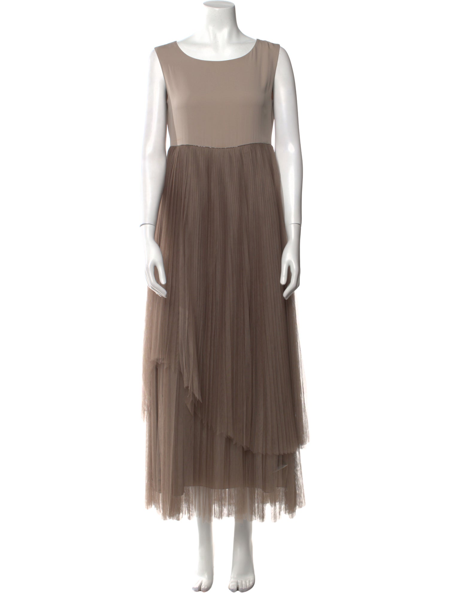 Fabiana Filippi Scoop Neck Long Dress