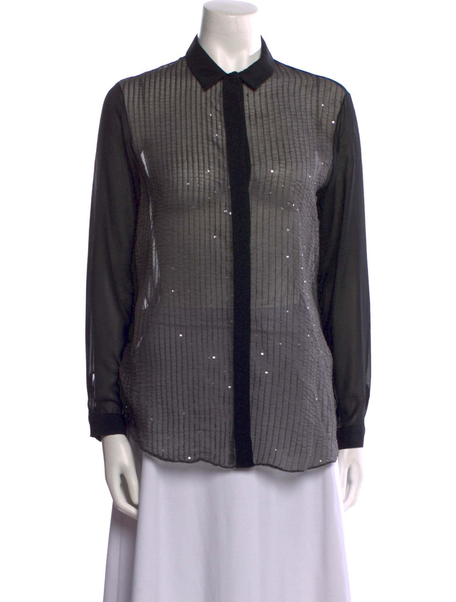 Fabiana Filippi Silk Striped Button-Up Top