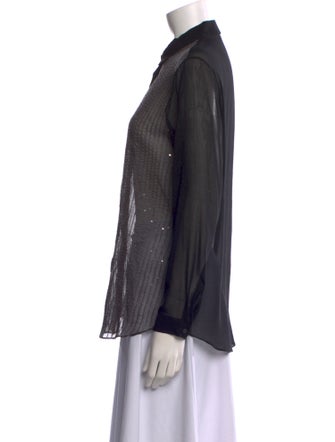 Fabiana Filippi Silk Striped Button-Up Top