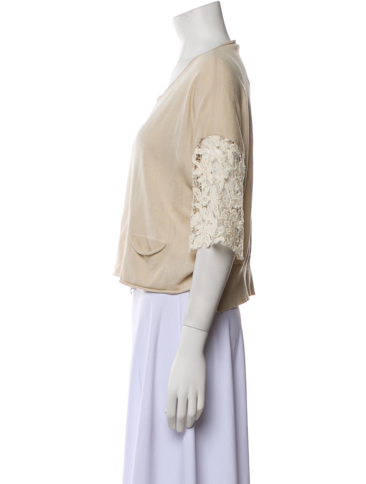 Fabiana Filippi Scoop Neck Short Sleeve Crop Top