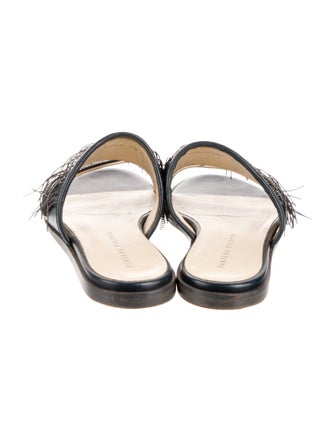 Fabiana Filippi Leather Beaded Accents Slides