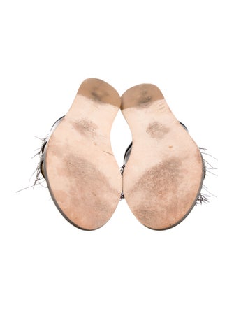 Fabiana Filippi Leather Beaded Accents Slides