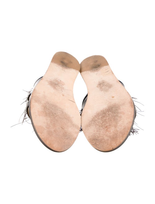 Fabiana Filippi Leather Beaded Accents Slides