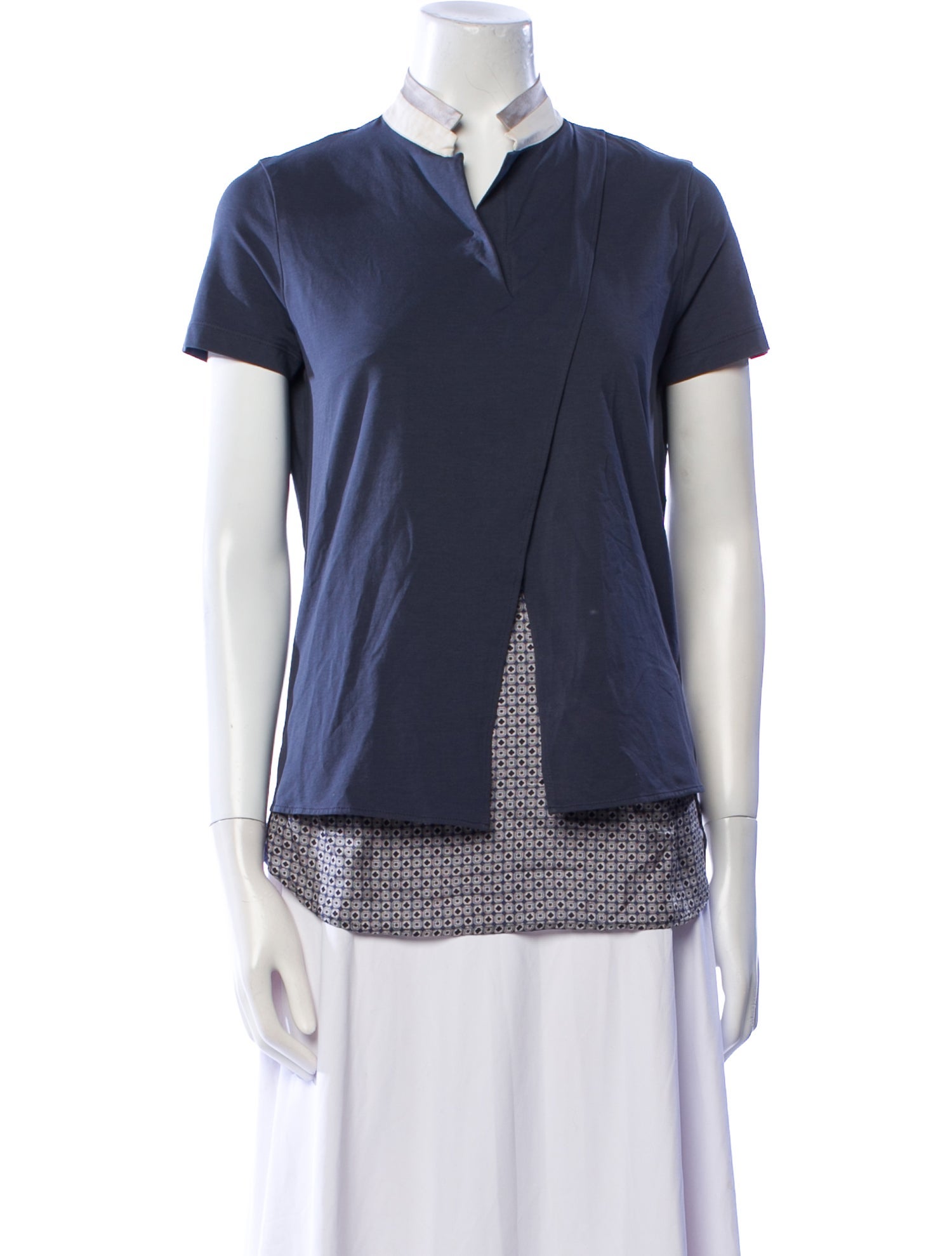 Fabiana Filippi V-Neck Short Sleeve Polo