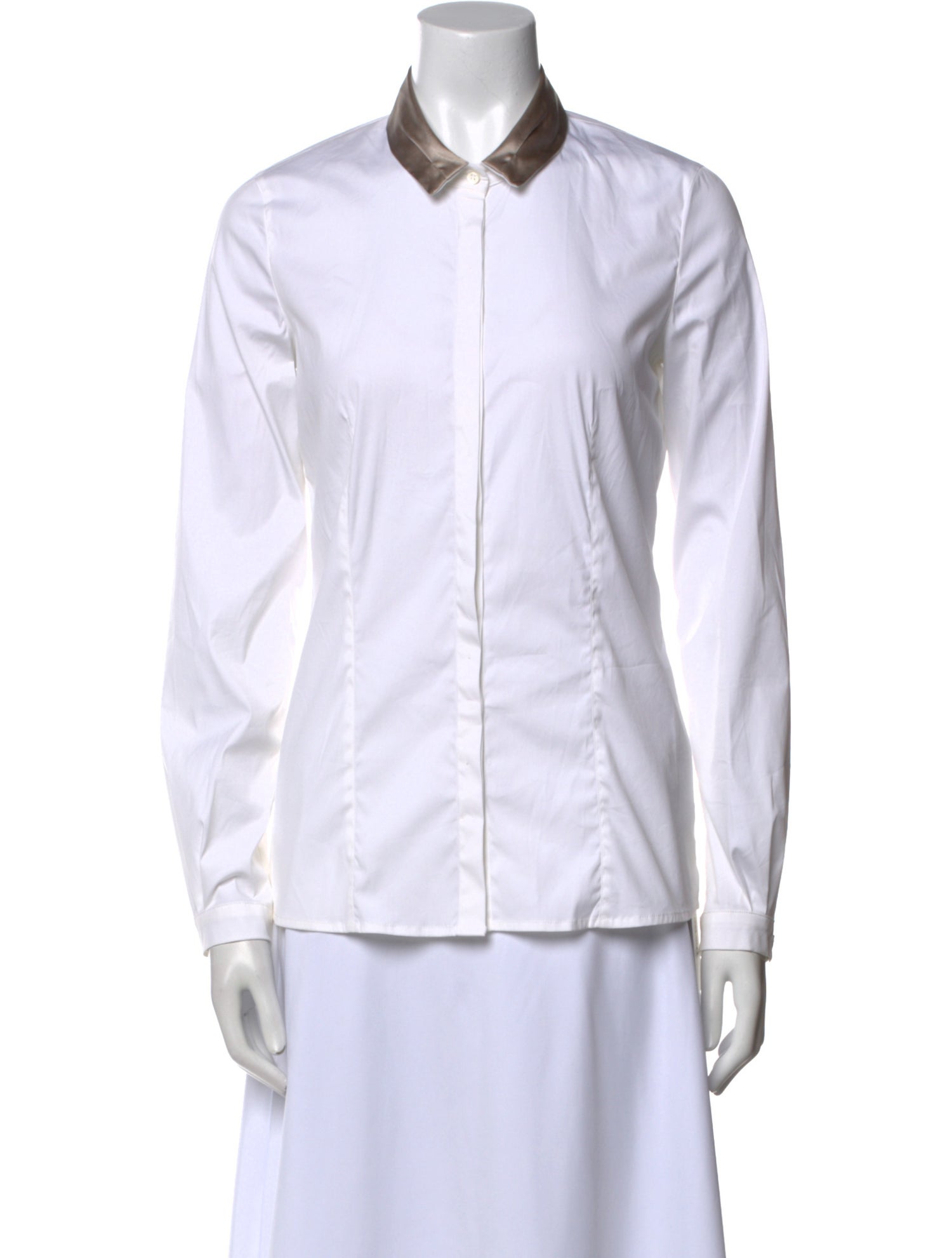 Fabiana Filippi Silk Long Sleeve Button-Up Top