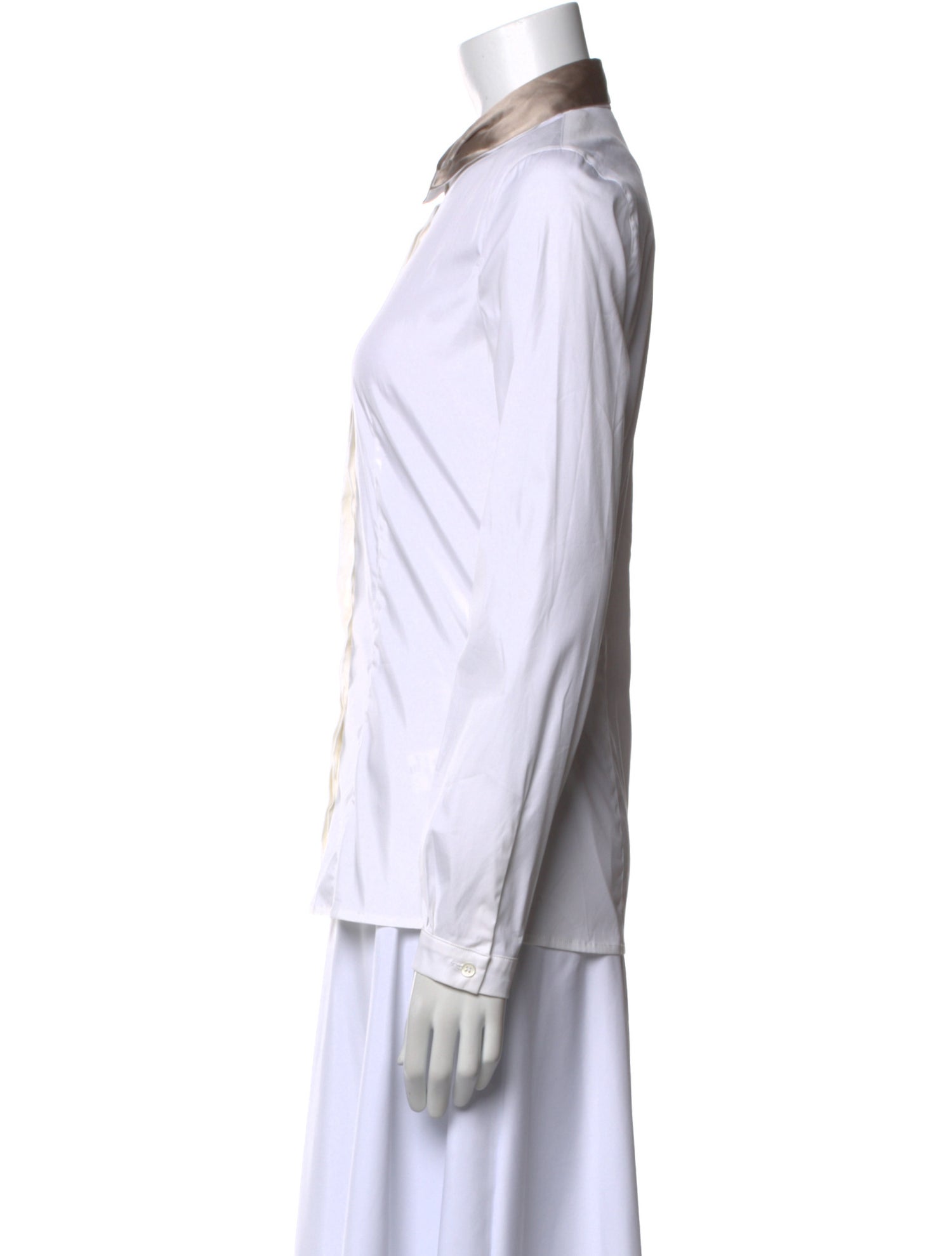 Fabiana Filippi Silk Long Sleeve Button-Up Top