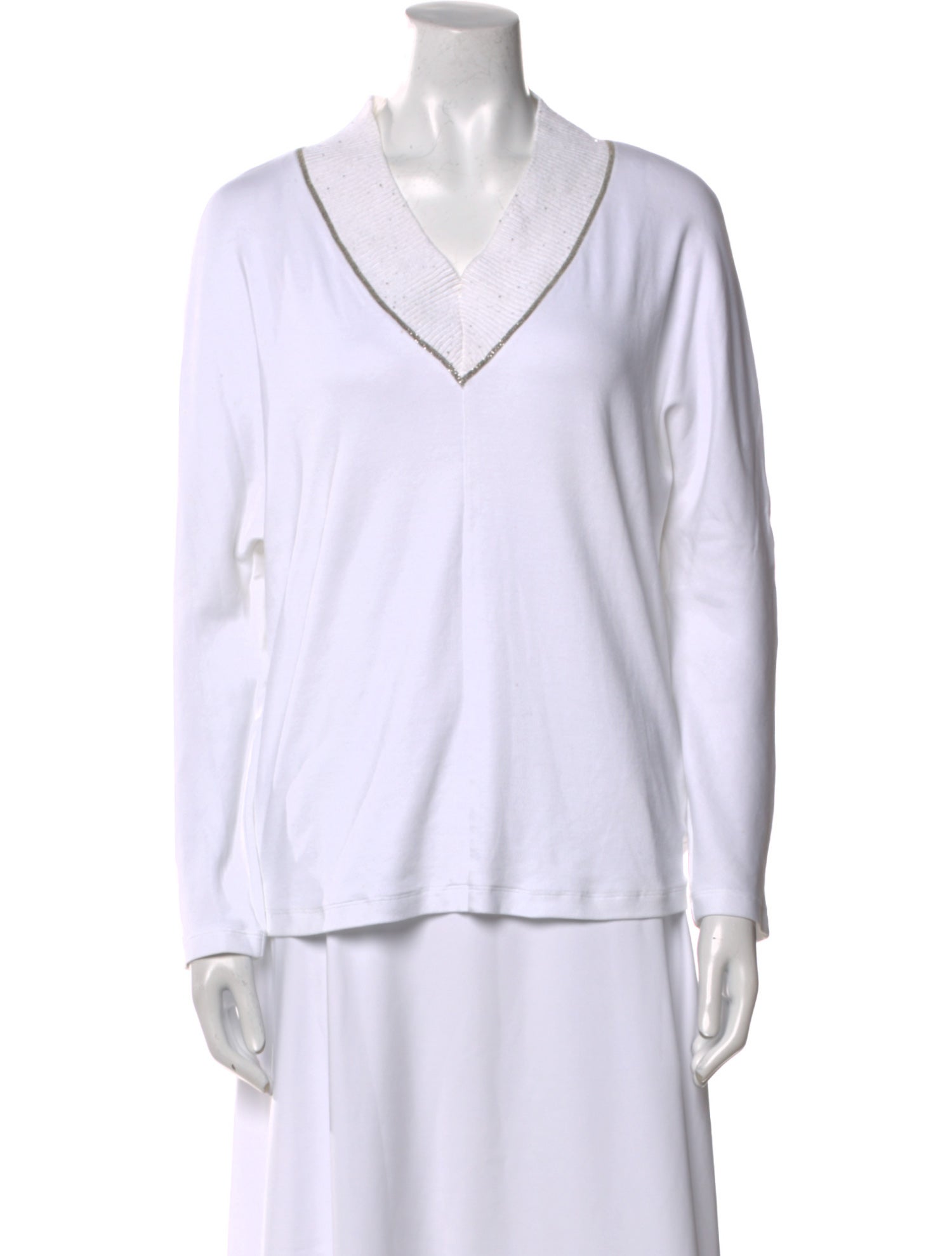 Fabiana Filippi V-Neck Long Sleeve Top