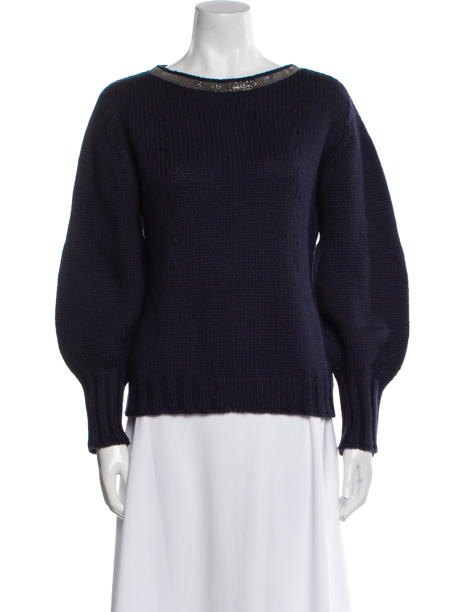 Fabiana Filippi Merino Wool Bateau Neckline Sweater