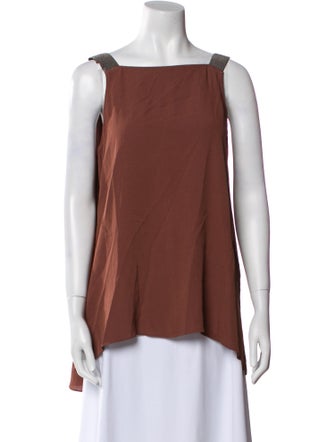Fabiana Filippi Square Neckline Sleeveless Top