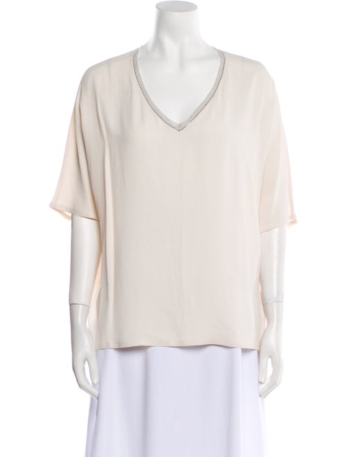 Fabiana Filippi Silk V-Neck T-Shirt