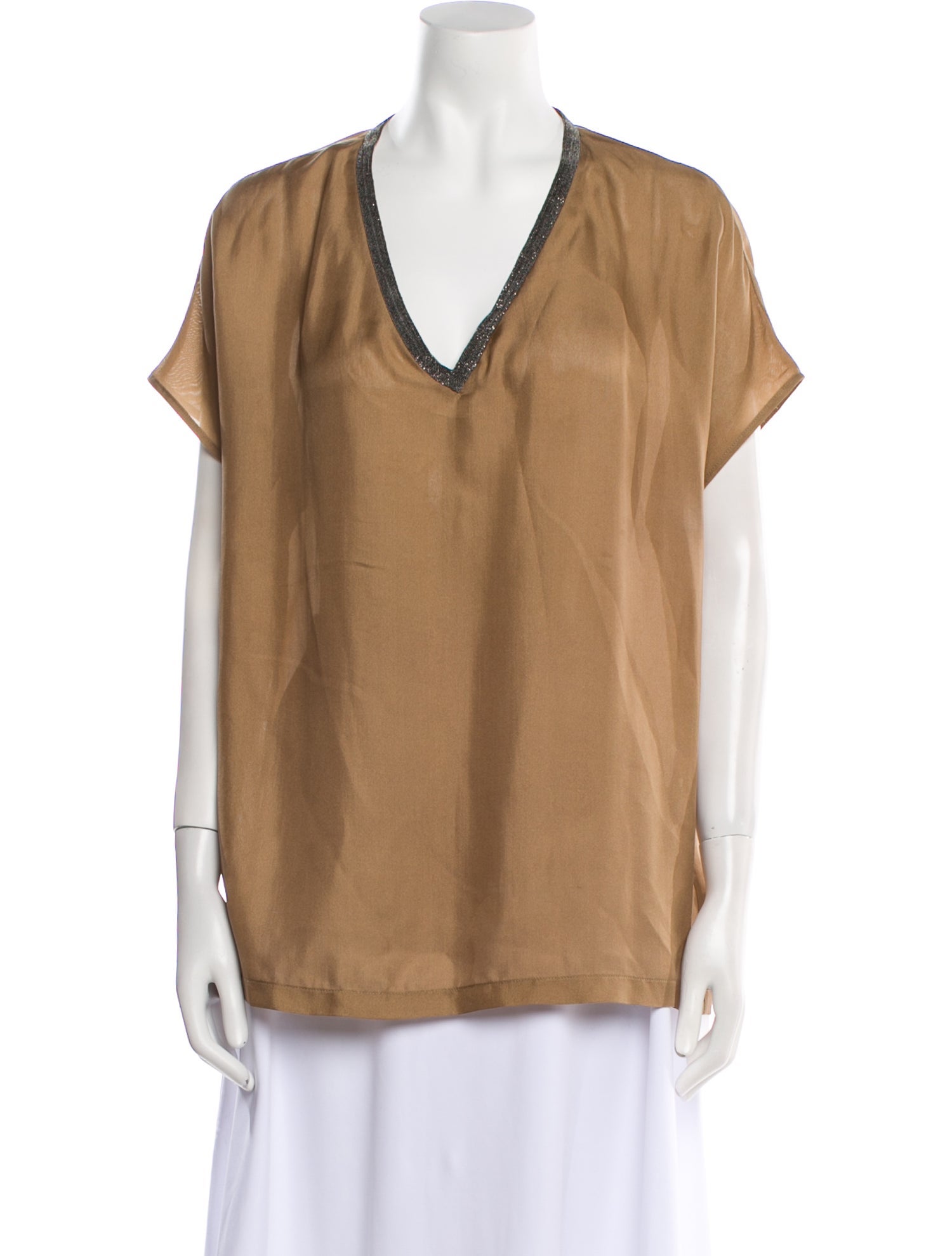Fabiana Filippi Silk V-Neck Blouse