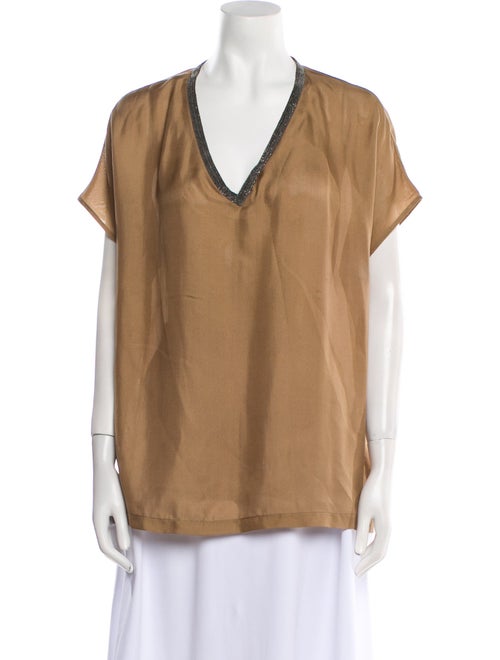 Fabiana Filippi Silk V-Neck Blouse