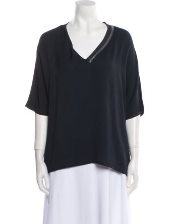 Fabiana Filippi V-Neck Short Sleeve T-Shirt