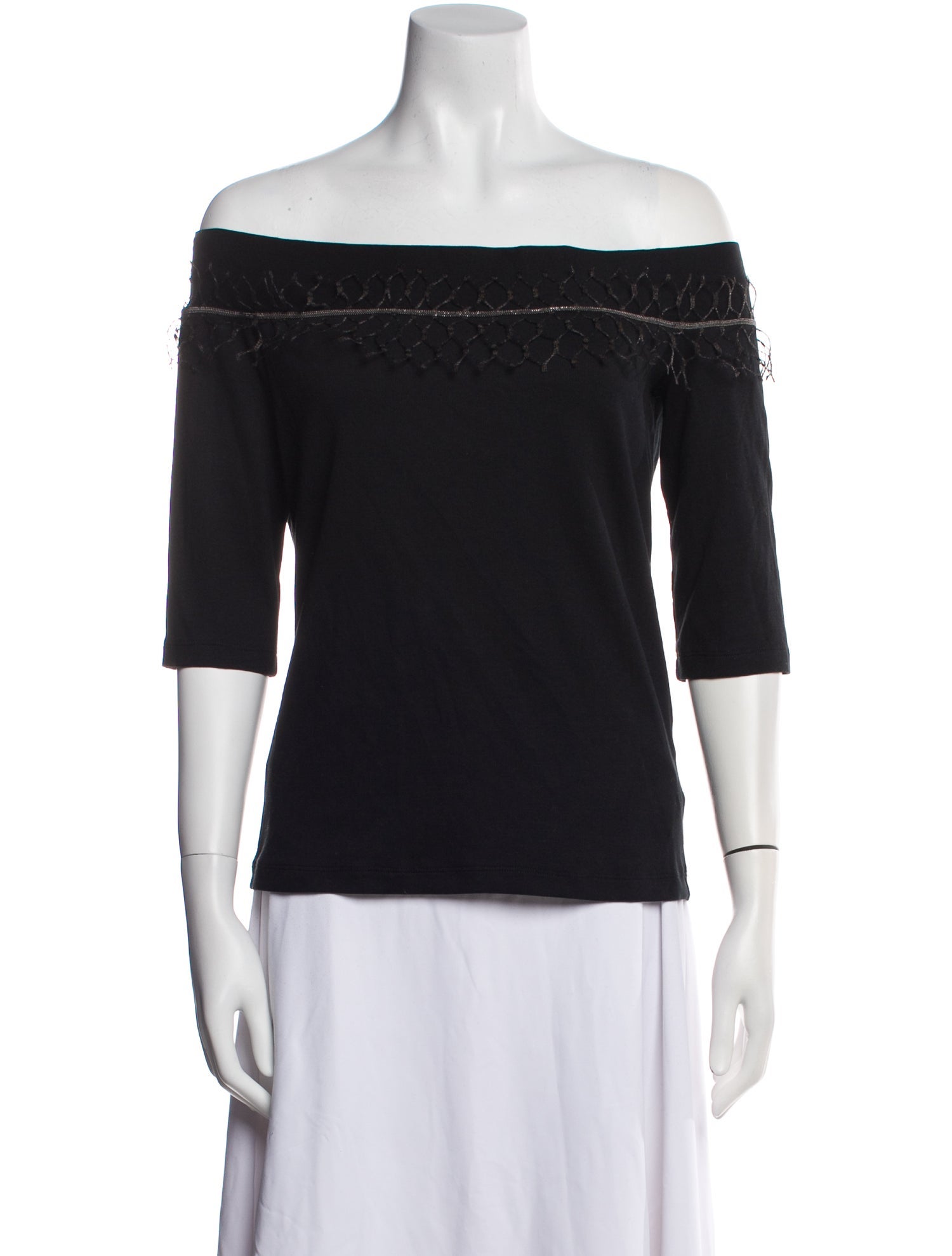 Fabiana Filippi Off-The-Shoulder Three-Quarter Sleeve Top