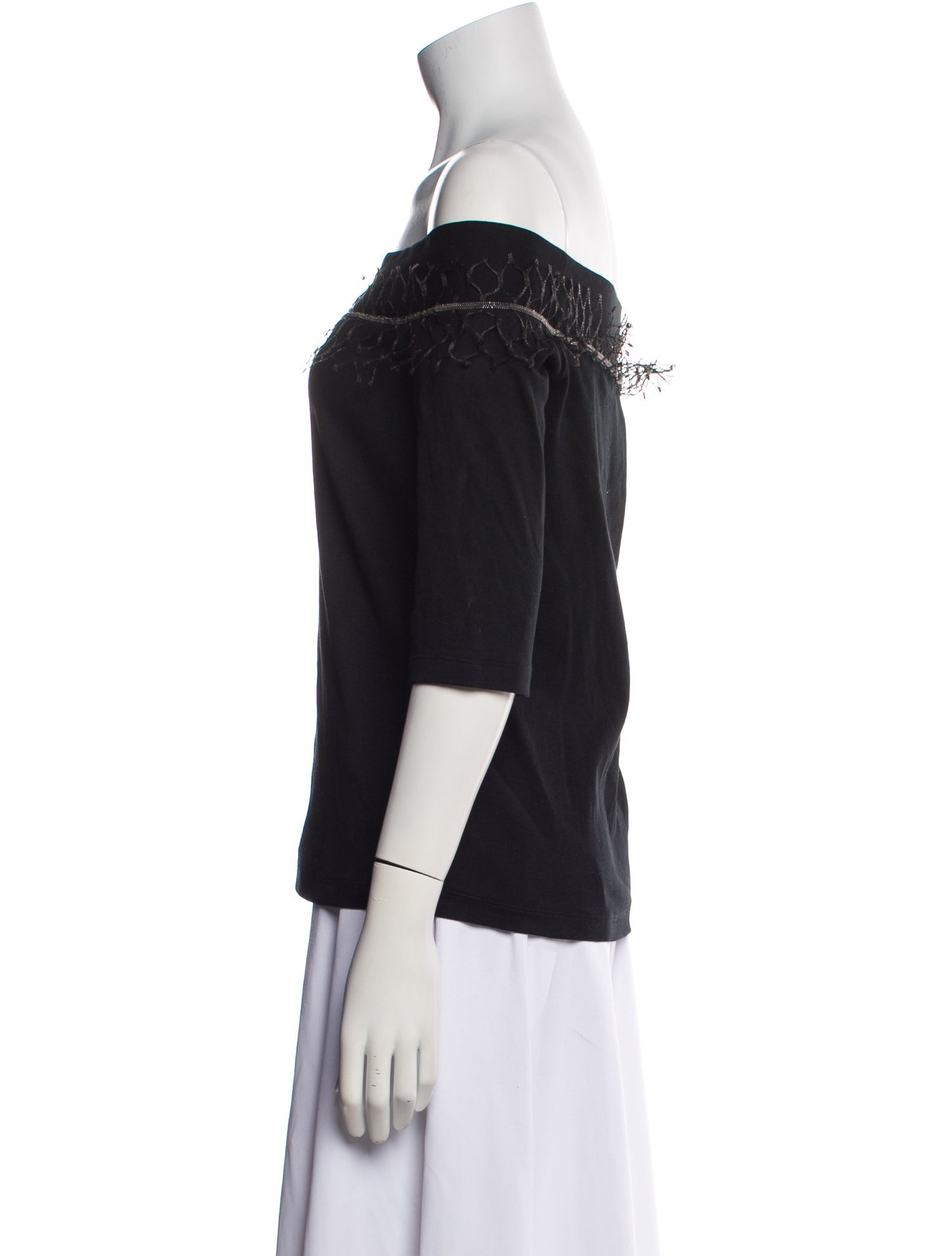 Fabiana Filippi Off-The-Shoulder Three-Quarter Sleeve Top