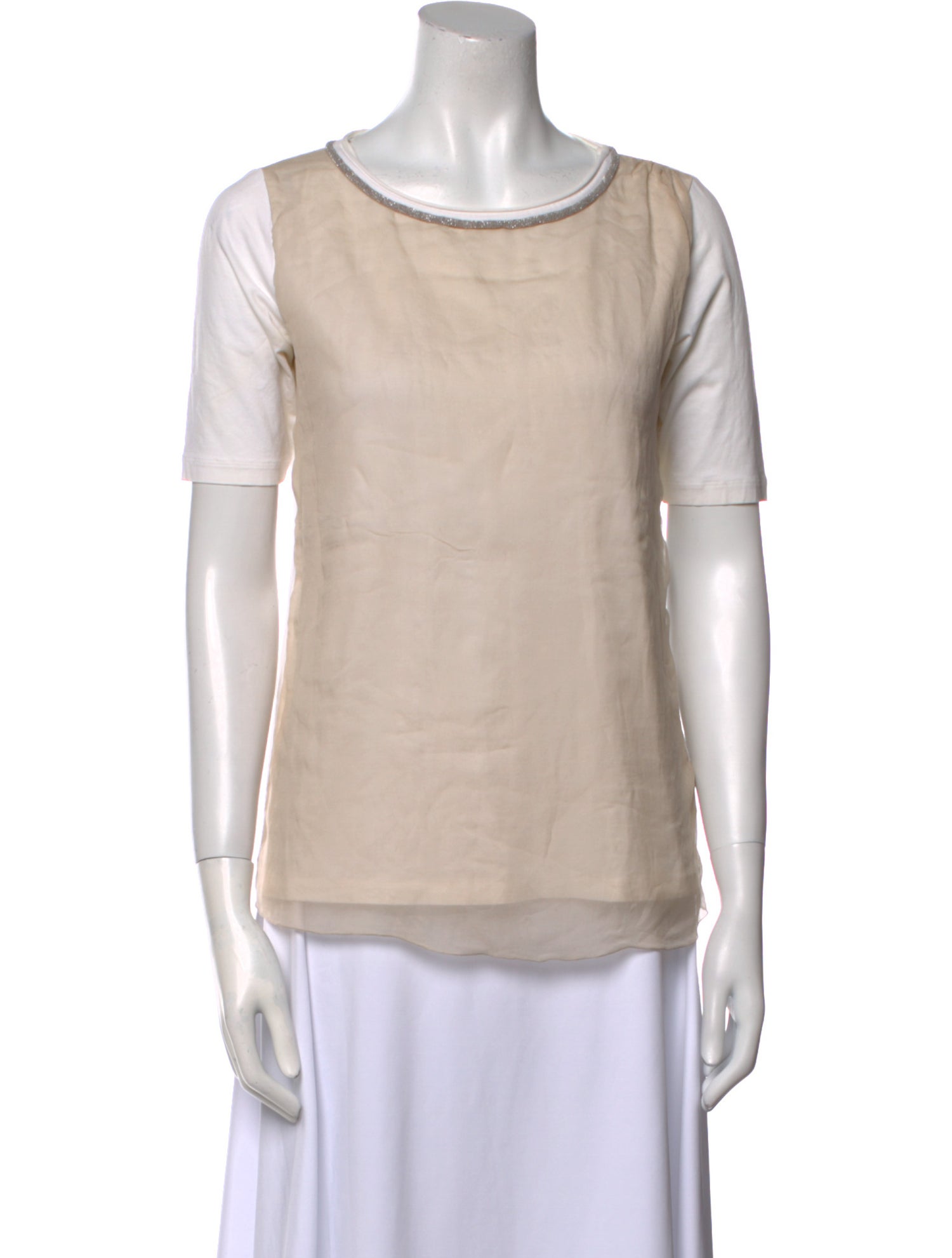 Fabiana Filippi Bateau Neckline Short Sleeve Top