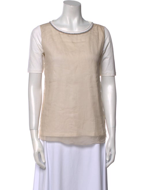 Fabiana Filippi Bateau Neckline Short Sleeve Top