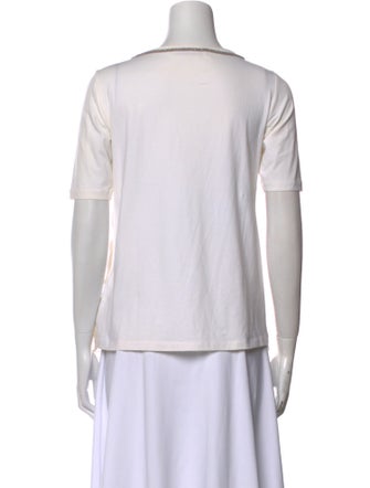 Fabiana Filippi Bateau Neckline Short Sleeve Top