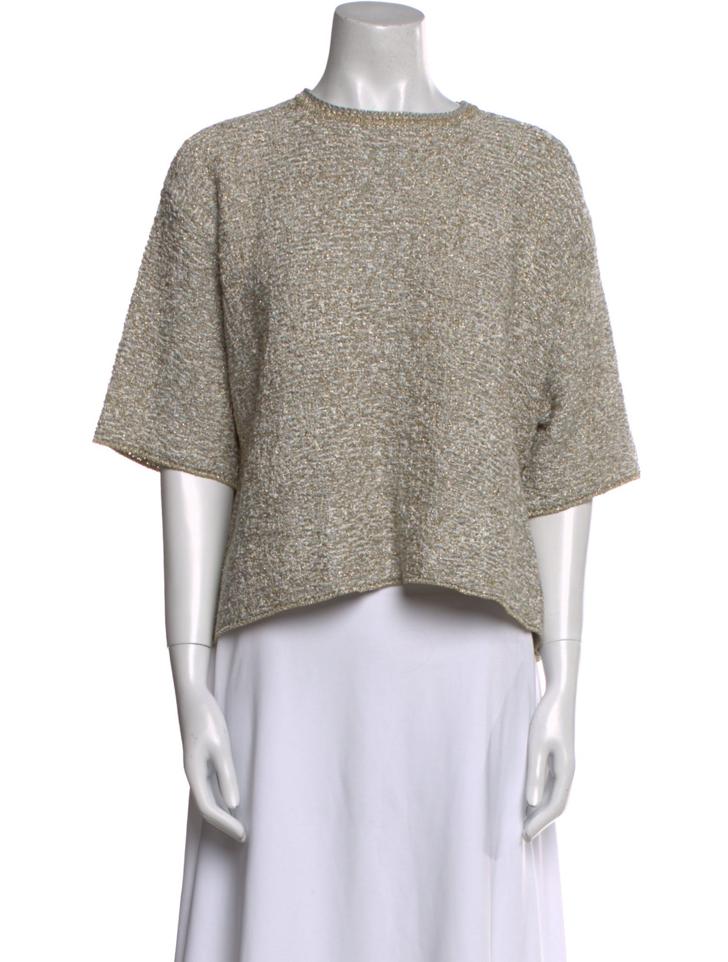 Fabiana Filippi Bateau Neckline Short Sleeve Crop Top