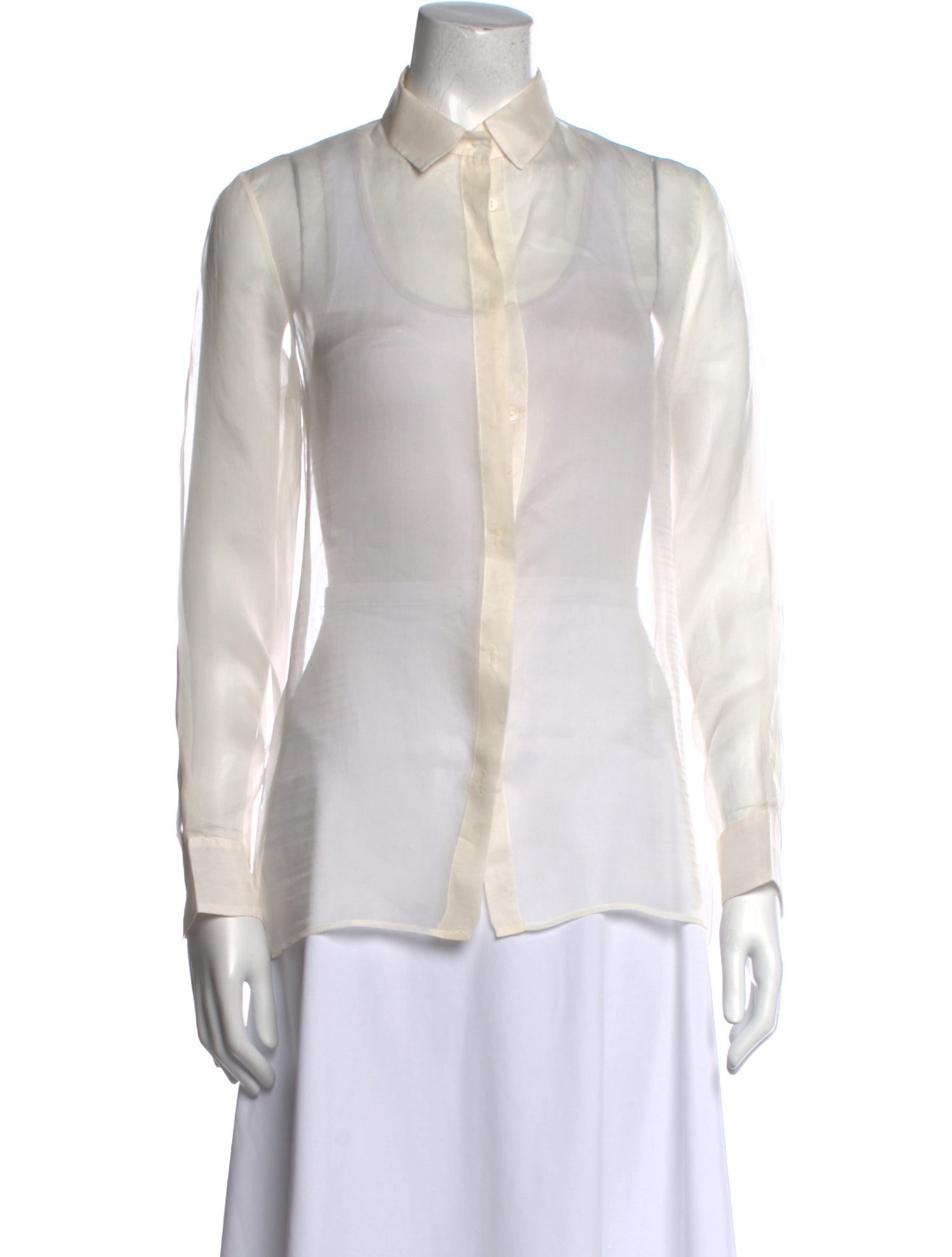 Fabiana Filippi Silk Long Sleeve Button-Up Top