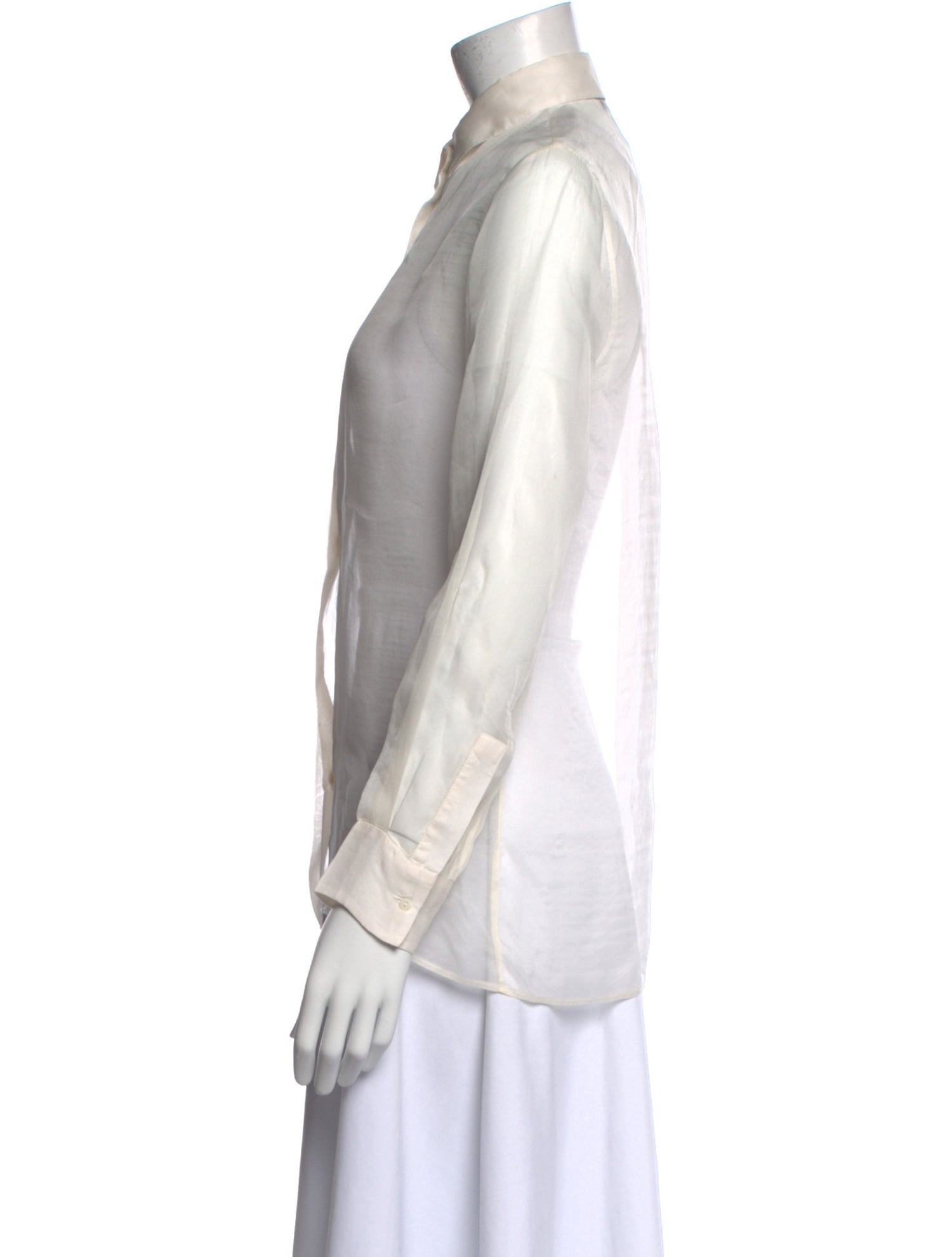 Fabiana Filippi Silk Long Sleeve Button-Up Top