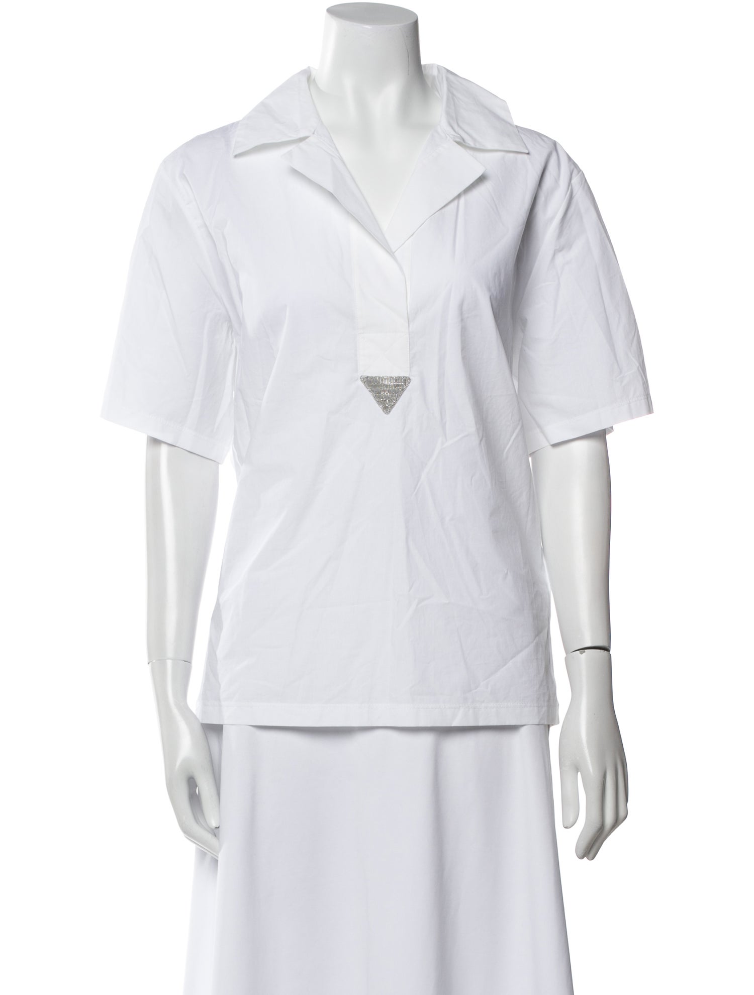 Fabiana Filippi Short Sleeve Button-Up Top