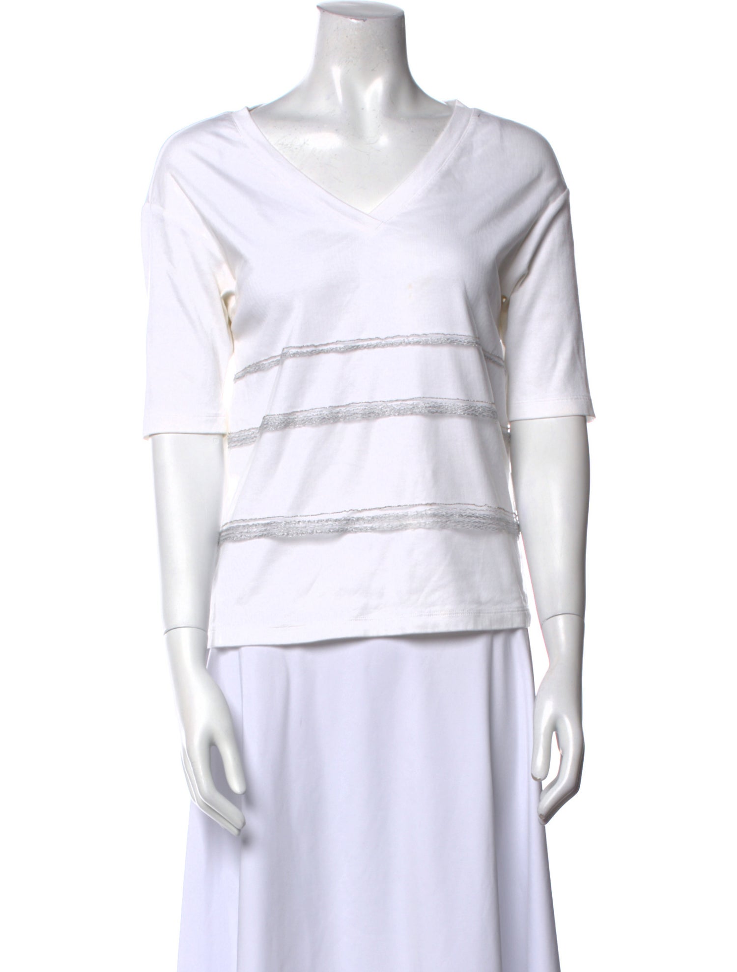 Fabiana Filippi V-Neck Short Sleeve Top