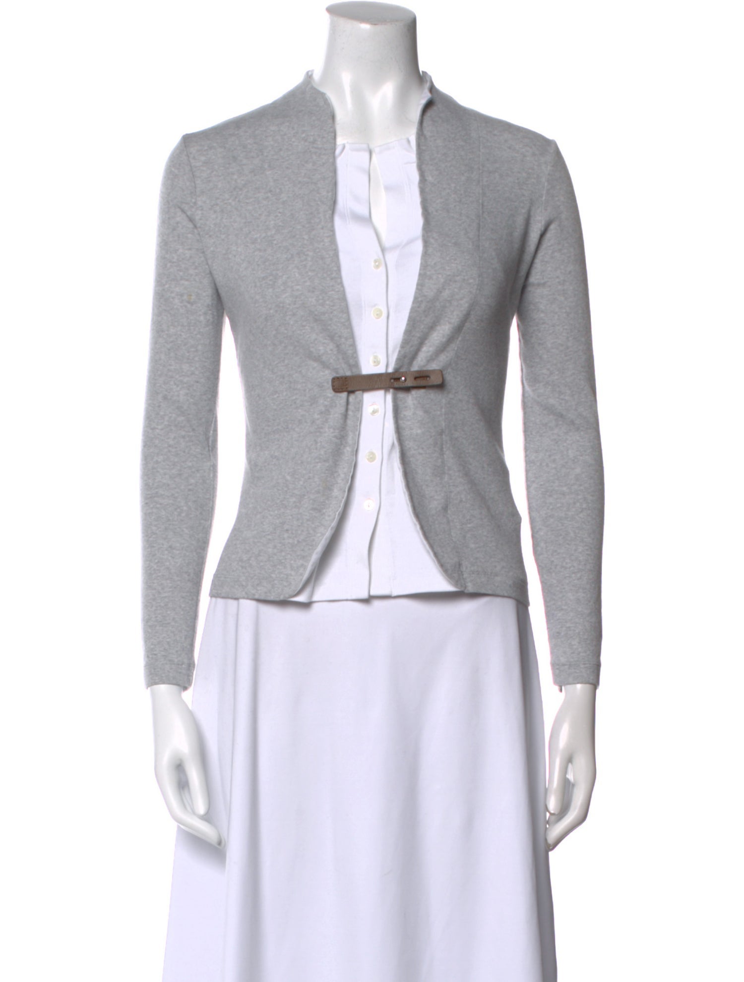 Fabiana Filippi V-Neck Long Sleeve Crop Top