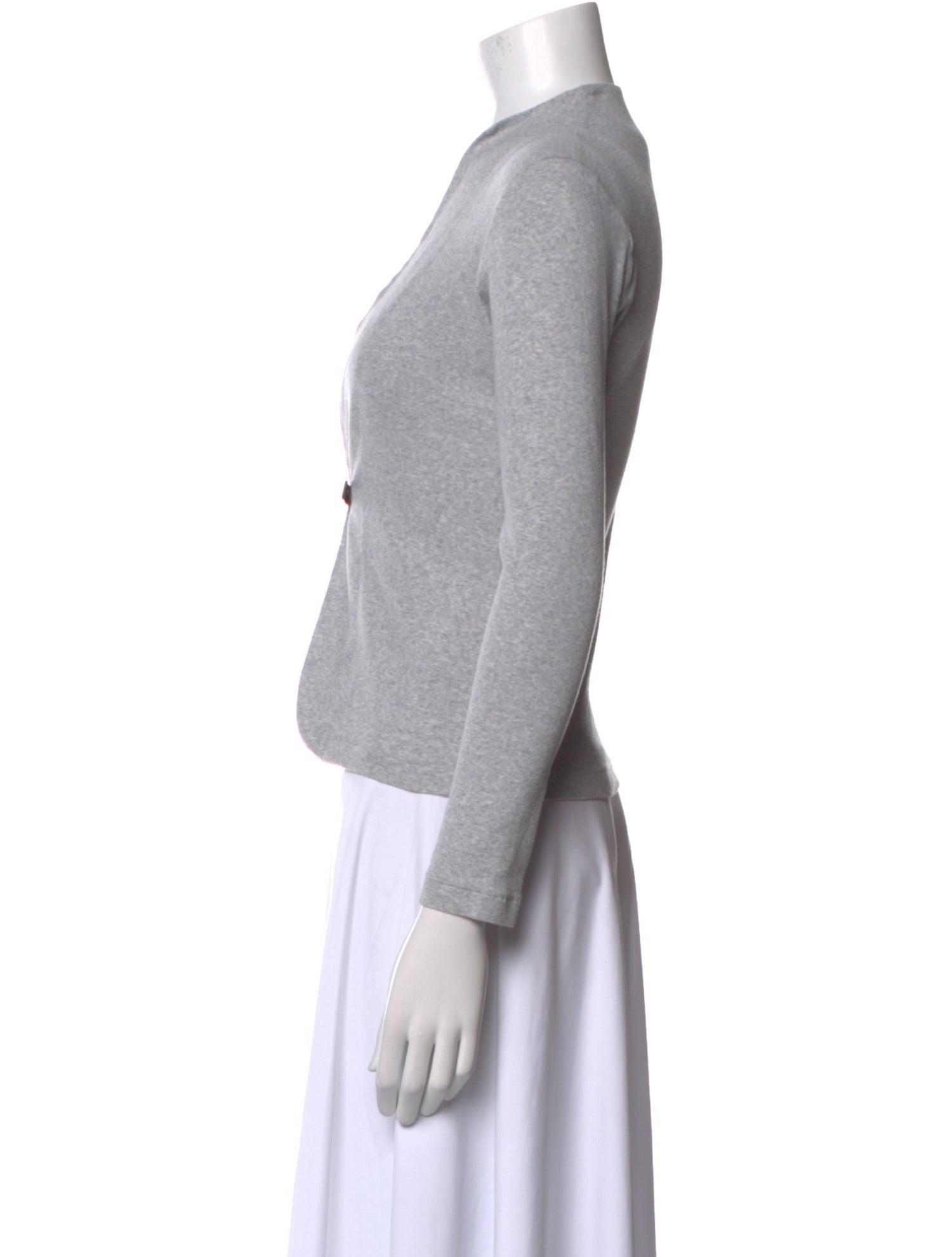 Fabiana Filippi V-Neck Long Sleeve Crop Top