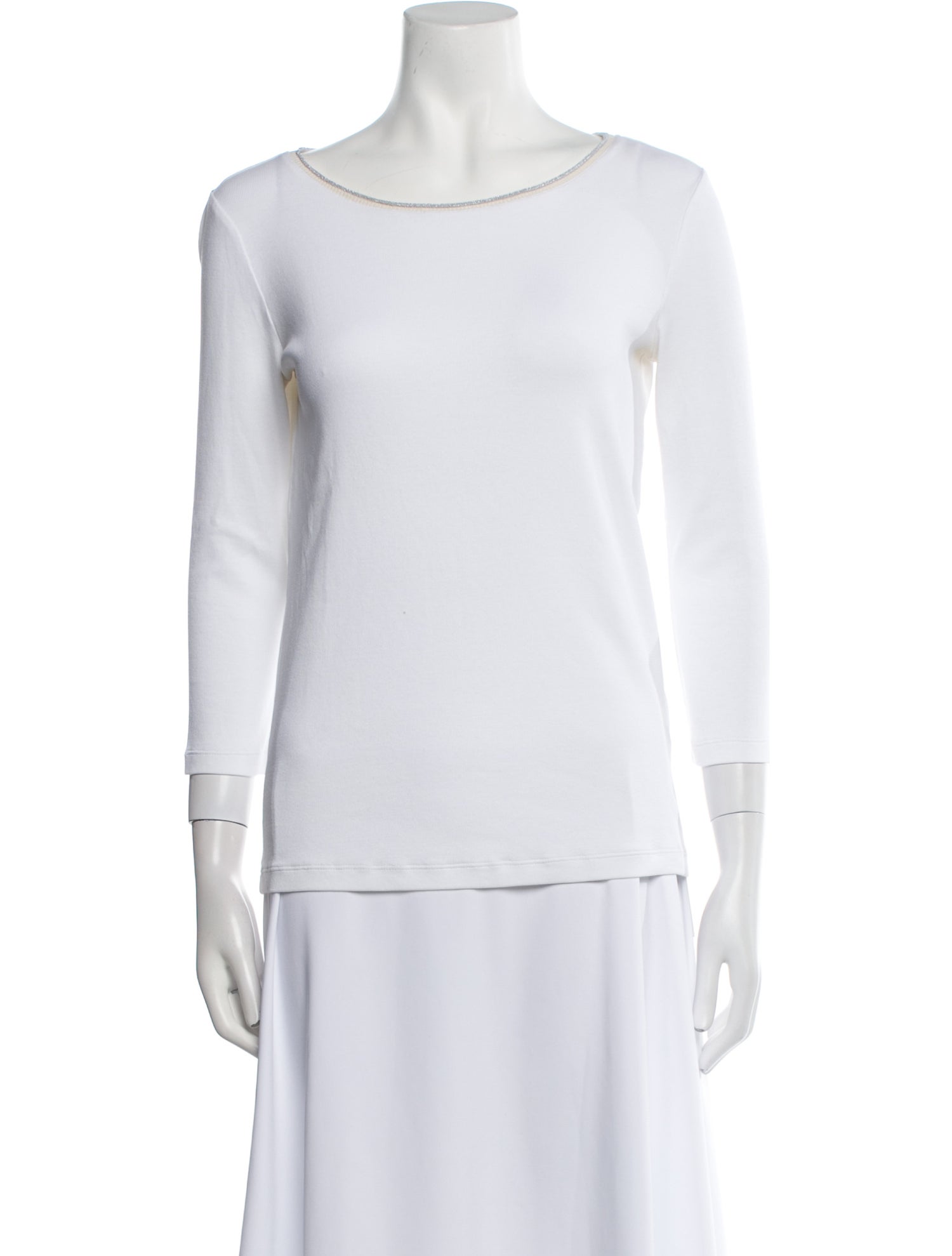 Fabiana Filippi Scoop Neck Three-Quarter Sleeve Top