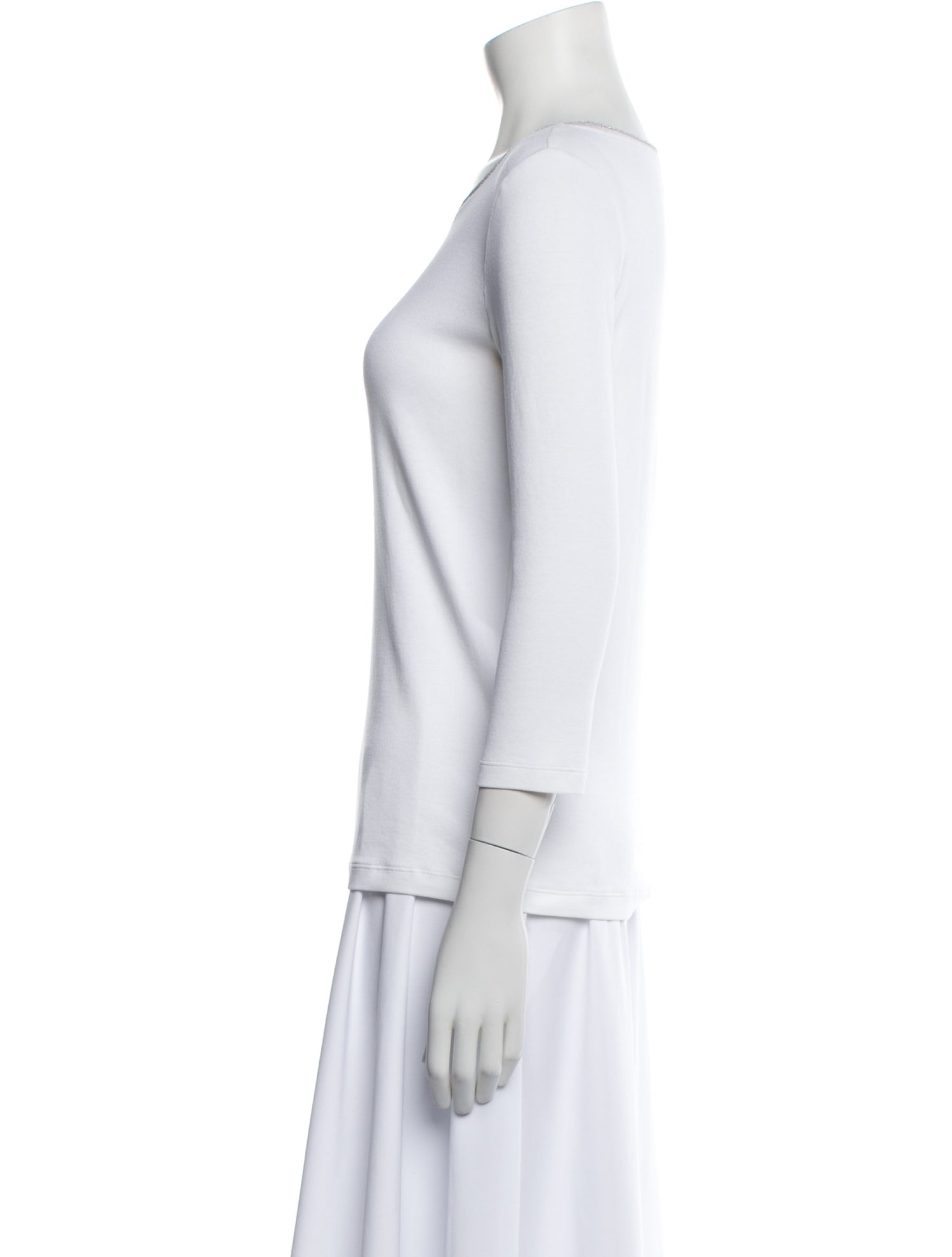 Fabiana Filippi Scoop Neck Three-Quarter Sleeve Top