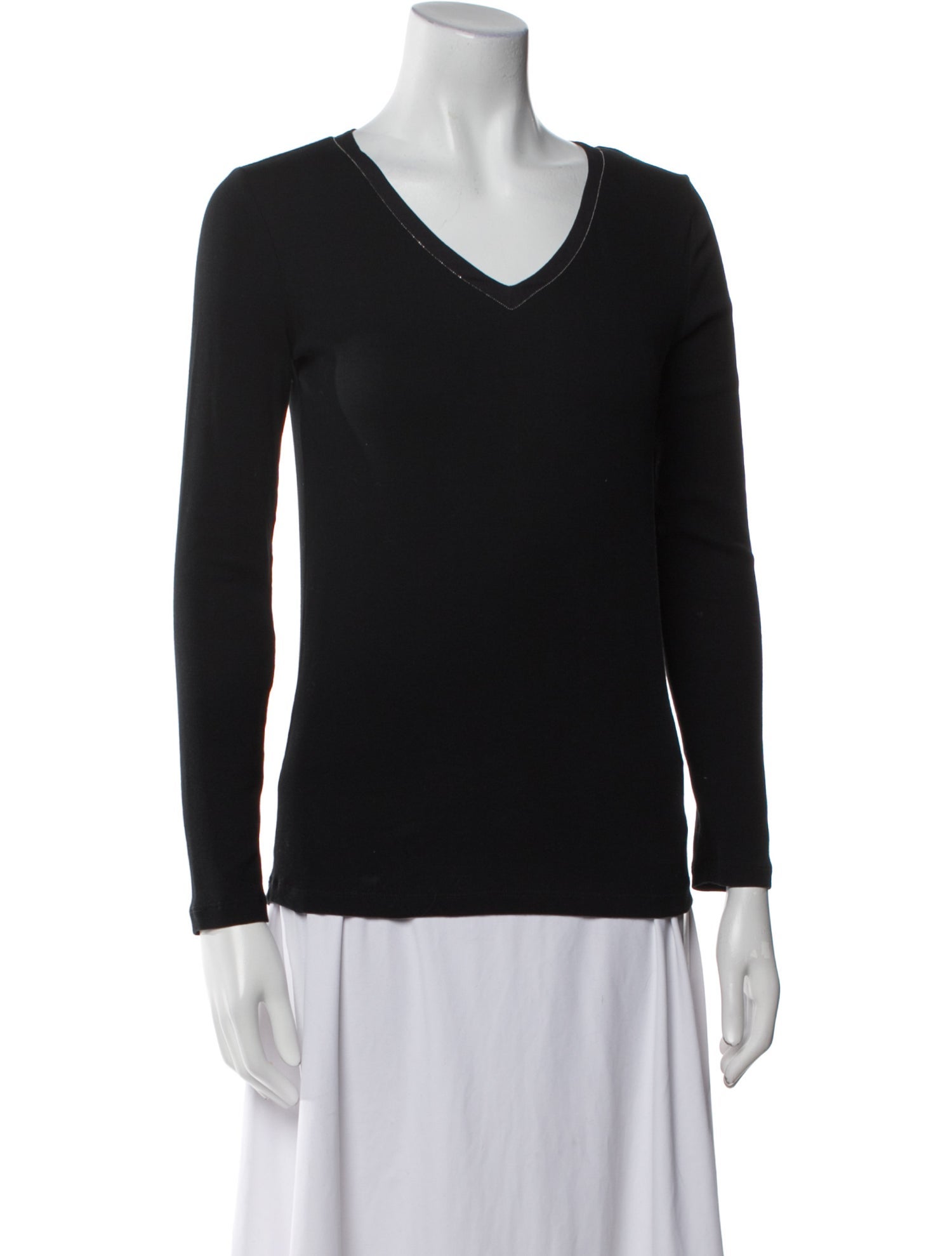 Fabiana Filippi V-Neck Long Sleeve Top