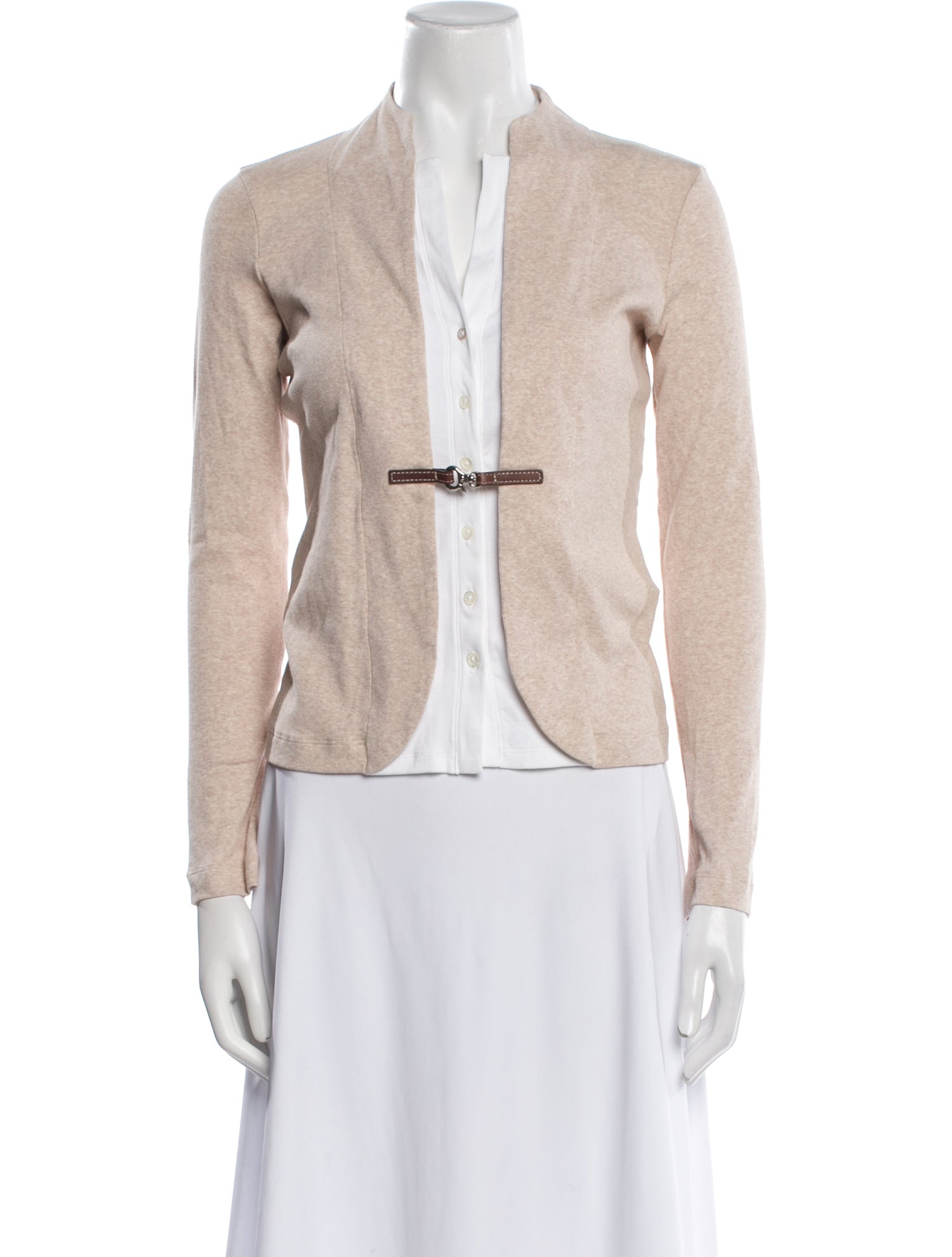 Fabiana Filippi V-Neck Long Sleeve Button-Up Top