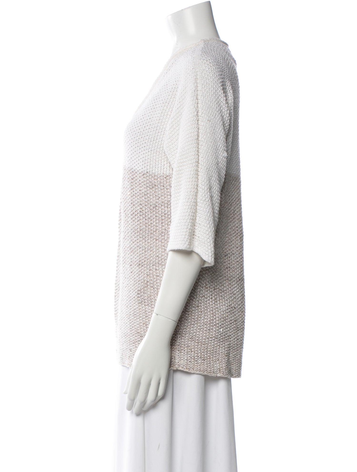 Fabiana Filippi Colorblock Pattern V-Neck Sweater